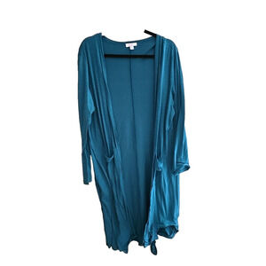 LuLaRoe teal Open Front Knit Long Sleeve Duster Cardigan Sweater Womans Size XL